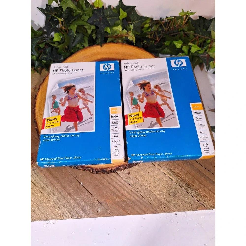 Lot of 2 HP Advanced Glossy Inkjet Photo Paper 100 Sheets 4 x 6
